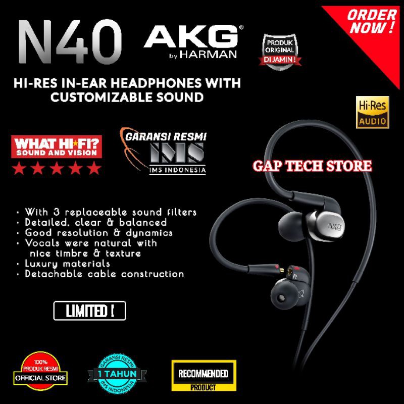 AKG N40 / N 40 
HI-RES IN-EAR HEADPHONES WITH CUSTOMIZABLE SOUND ORIGINAL