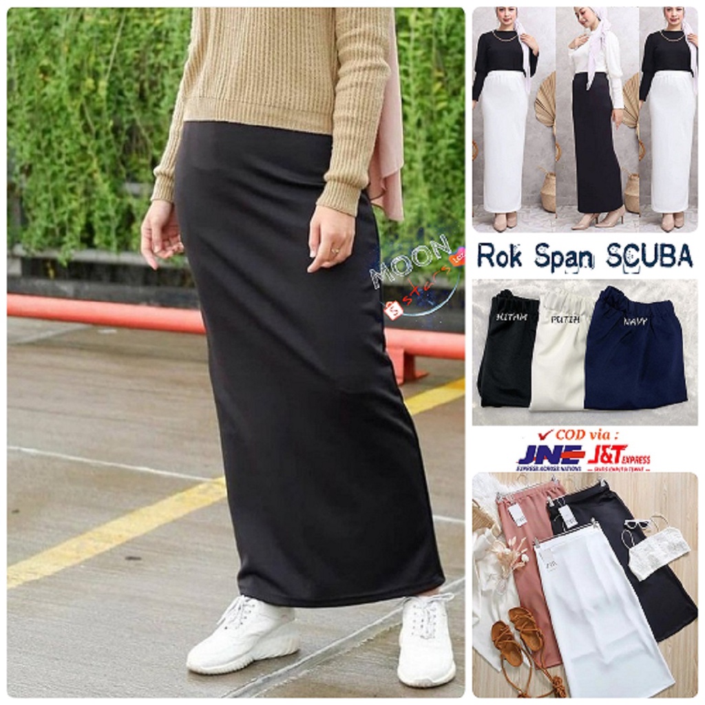 BUNDLE !✅ ROK SCUBA // Pilih Model : A-LINE, ROK MAXI &amp; ROK MIDI | Warna Cantik | Shopee COD bawahan wanita/kerja/kuliah/kantor/