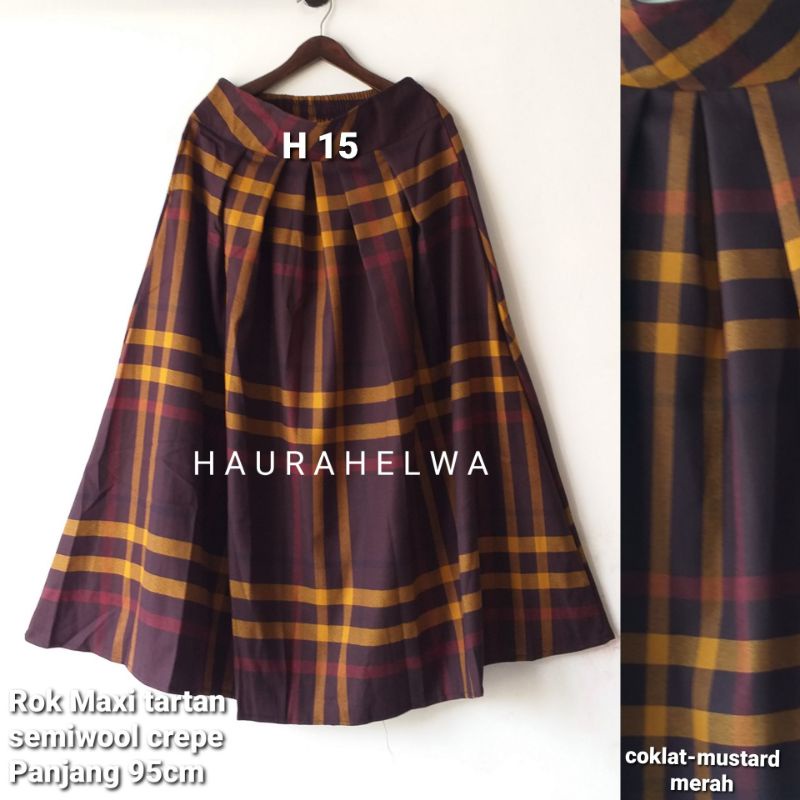 ROK FLANEL IMPORT PANJANG HAURAHELWA /ROK TARTAN FLANEL PANJANG-H 15