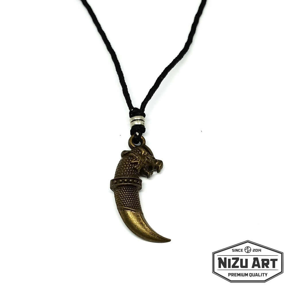 Kalung Pria Wanita Taring Singa Serigala Naga Handmade Etnik Grosir