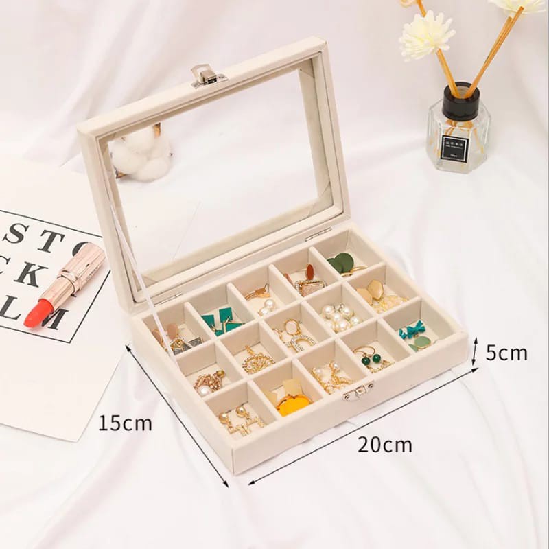 Kotak Perhiasan Travel Jewelry Anting Kalung Cincin Box Penyimpanan Emas Aksesoris Wanita