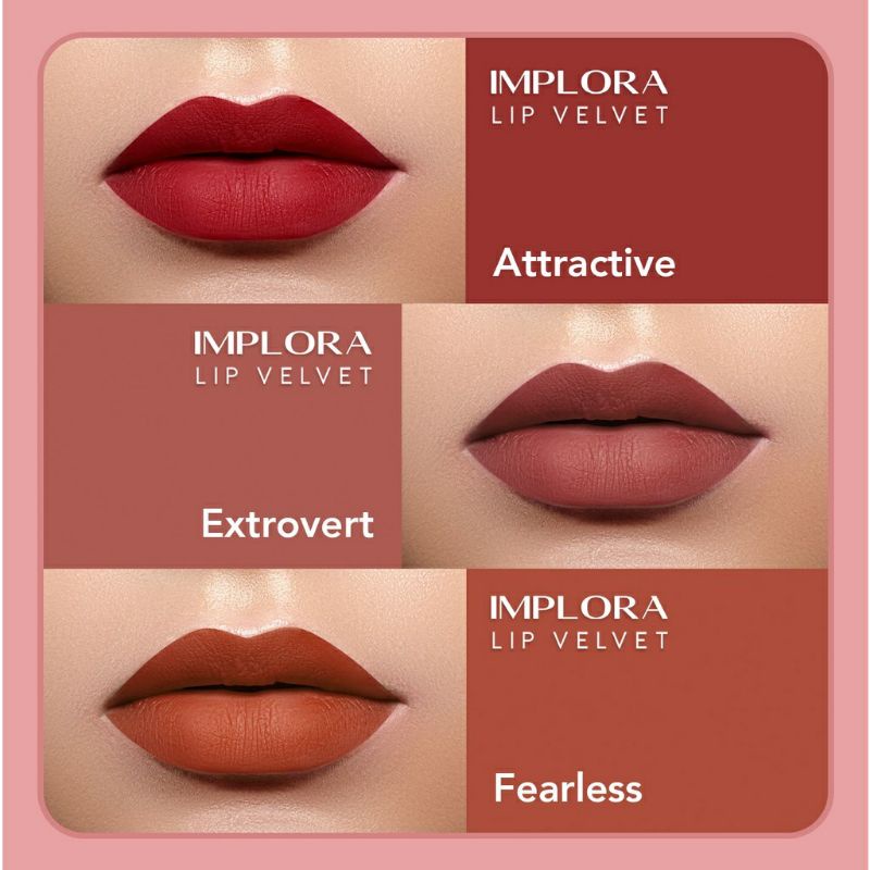 Implora Lip Velvet  Lip Cream Lipstik Lipvelvet BPOM HALAL Kosmetik Bibir Lip Cream Ringan dan Lembut