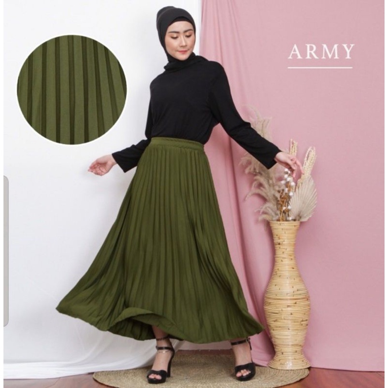 Klop~Rok Plisket Klop Dewasa Murah / Maxi Skirt