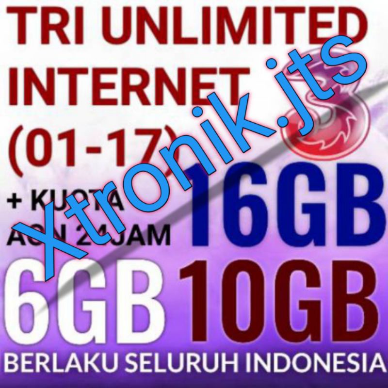 INJECT KUOTA THREE 3 UNLIMITED YOUTUBE TERMURAH