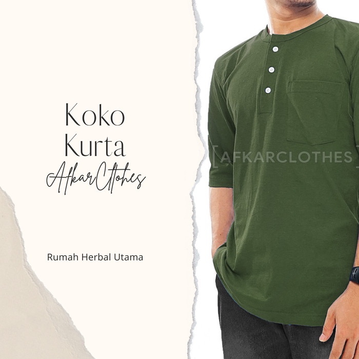 Baju Koko Baju Koko Kurta Kaos Pakistan Lengan 3/4 Pria Dewasa Size Jumbo
Kaos Kurta SAC Jumbo Afkar