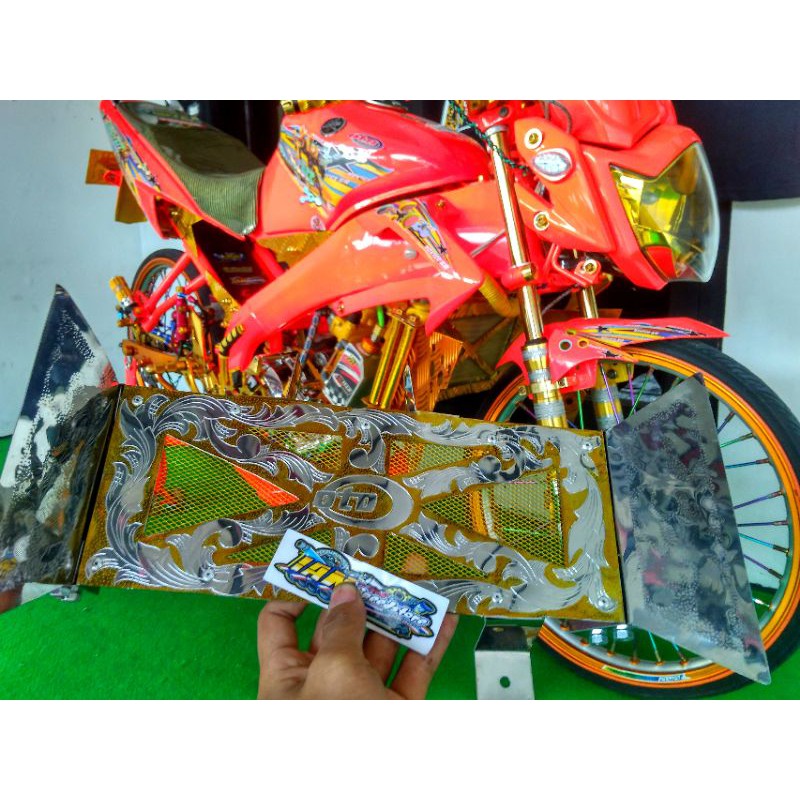 cover radiator vixion, ninja, cbr full ukir