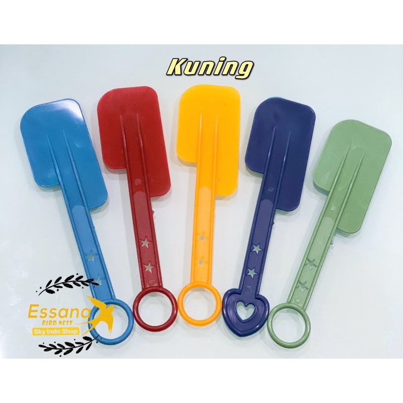 Gelas Minum Plastik _Piring Makan Bulat Plastik _Mangkok Makan Bulat Bakso Plastik_Sendok Makan Plastik_Terlaris Termurah Berkualitas ( 1pcs ) claris-Sendok cabe kuning