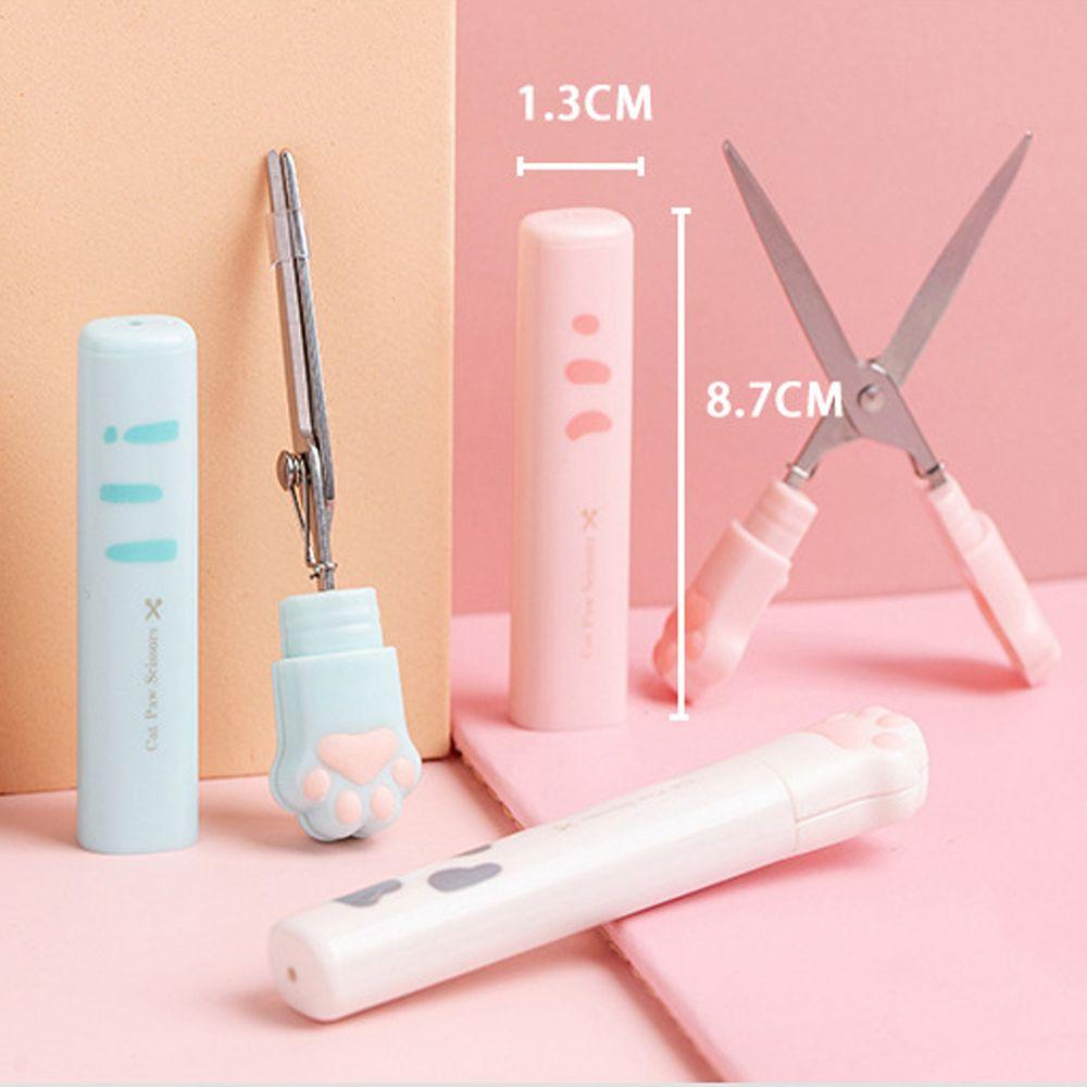 Quinton Gunting Kaki Kucing Perlengkapan Sekolah Alat Tulis Portable Gadis Hadiah Kawaii Novelty Stainless Steel