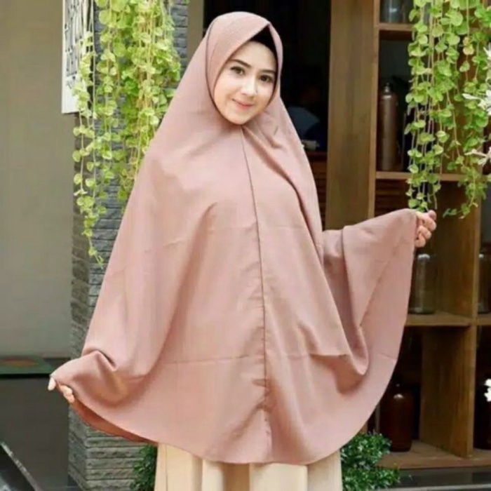 Khimar Hijab Instan Jumbo XXL Jilbab Syar'i Oval Non Pet Kerudung Promo