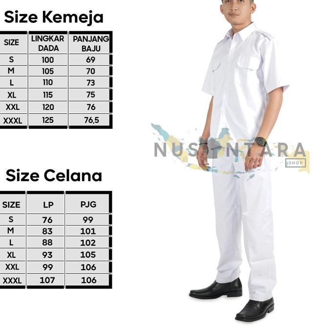 1 Setel Seragam Putih Pns Seragam Pns Pdh Putih Setelan Paskibra Seragam Pdh Pns Baju Kerja PNS Pria