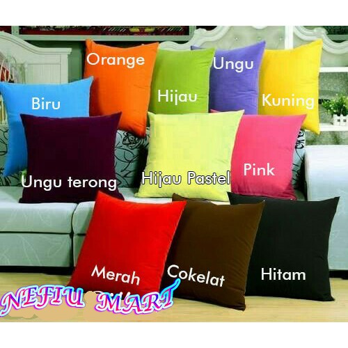 Sarung bantal sofa polos 40 x 40cm/ bantal kursi / cushion cover polos