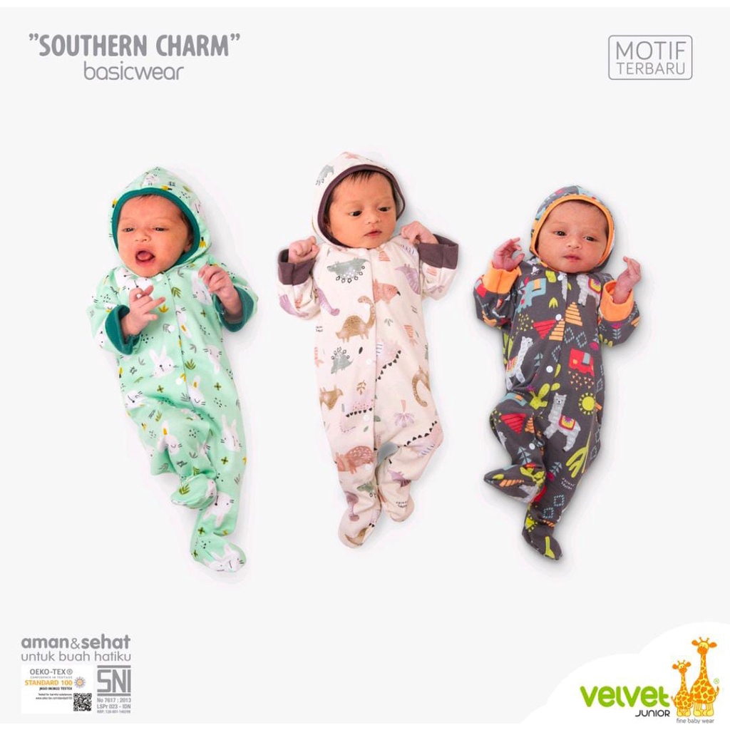 VELVET JUNIOR SETELAN PIYAMA BAYI SOUTHERN CHARM / SETELAN BAYI