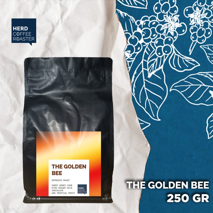 

ds011css Kopi The Golden Bee Espresso Blend 250 Gr Herd Coffee - Whole Beans Ds20X11
