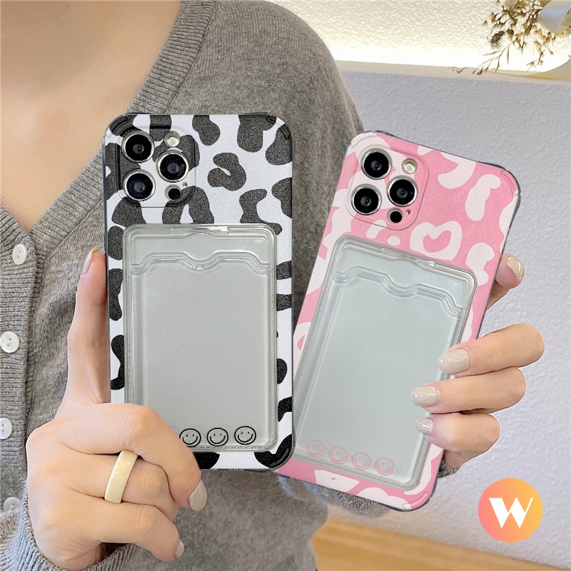 Soft Case Motif Print Leopard Dengan Holder Kartu Untuk Realme C12 C21Y C20A C20 C11 2021 C25 C25S C25Y