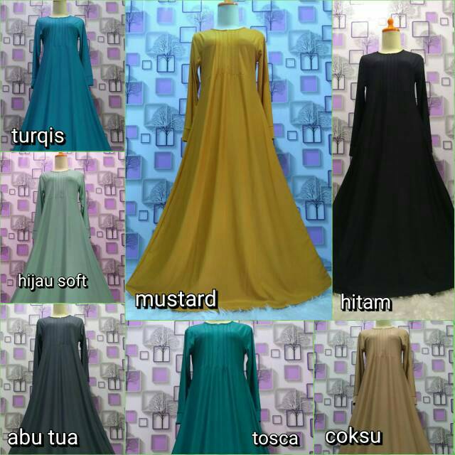 Gamis Polos Jersey Busui Cubit Terlaris (1 kg muat 3)