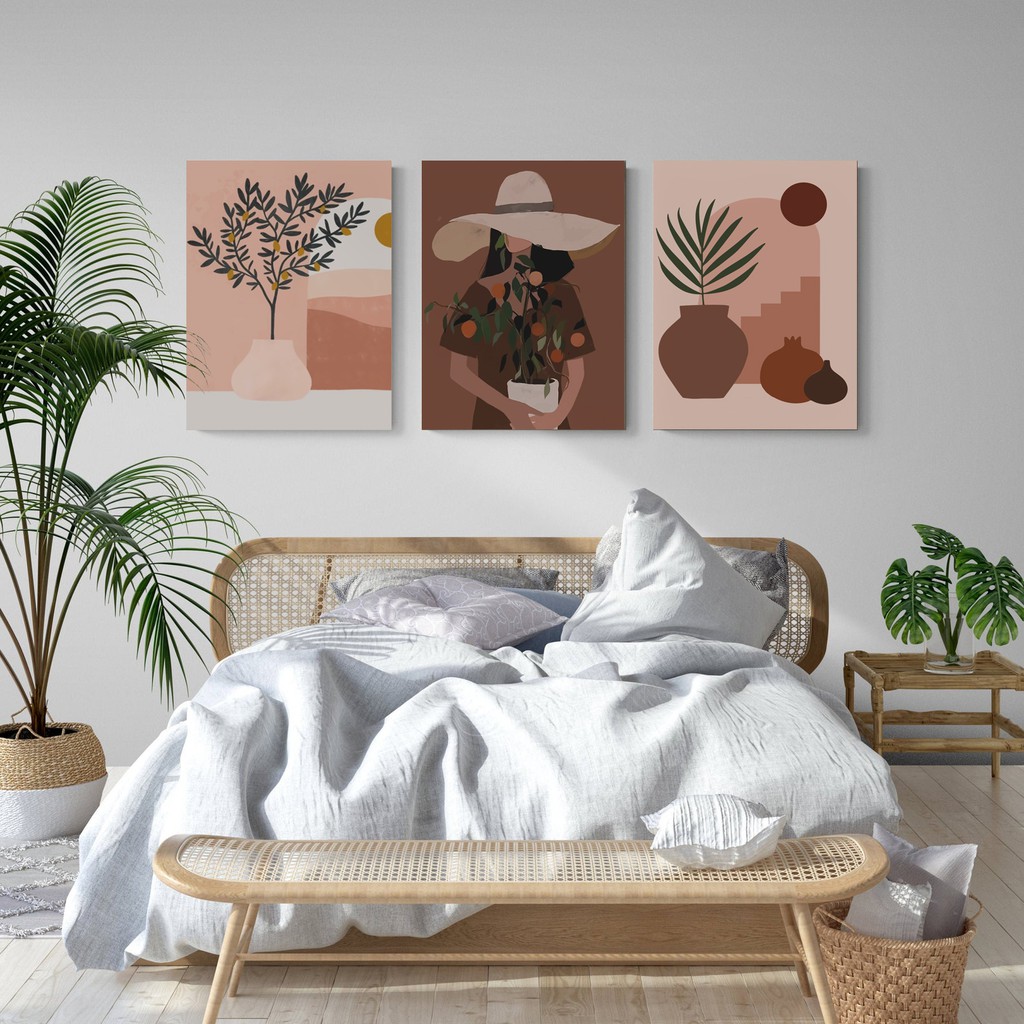 Wall decor Hiasan Dinding Dekorasi Dinding Poster Kayu Abstrak Minimalis