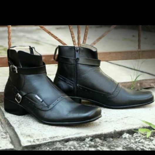 ENOZ X BARRACUDA - Sepatu Pantofel Hitam Jenggel Kulit Sapi Asli Formal Pria Kerja Santai Nongkrong Gaya Baraya Original Branded Modis