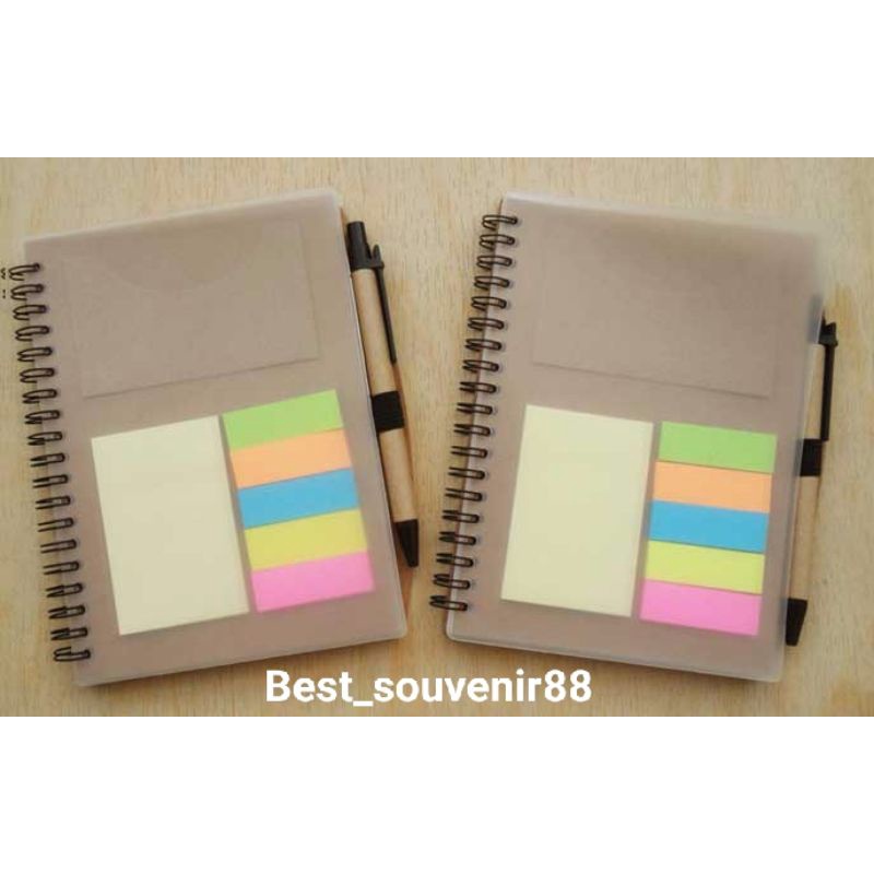 

Note Book Recycle /Notes Buku Tulis/ Buku Catatan / Memo Pos it + Pulpen