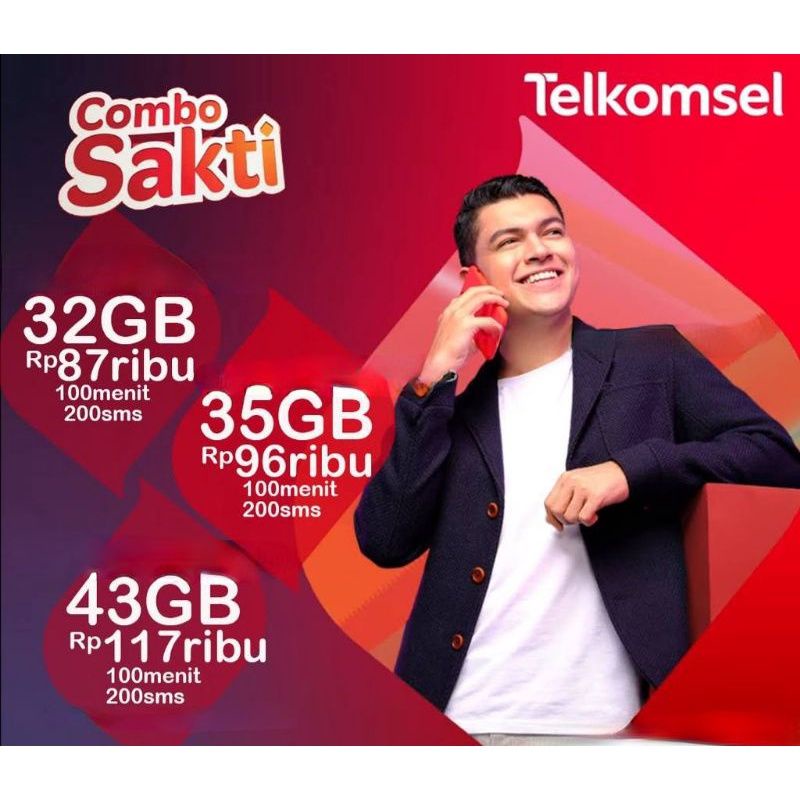 kartu COMBO SAKTI Telkomsel 32GB/35GB/43GB