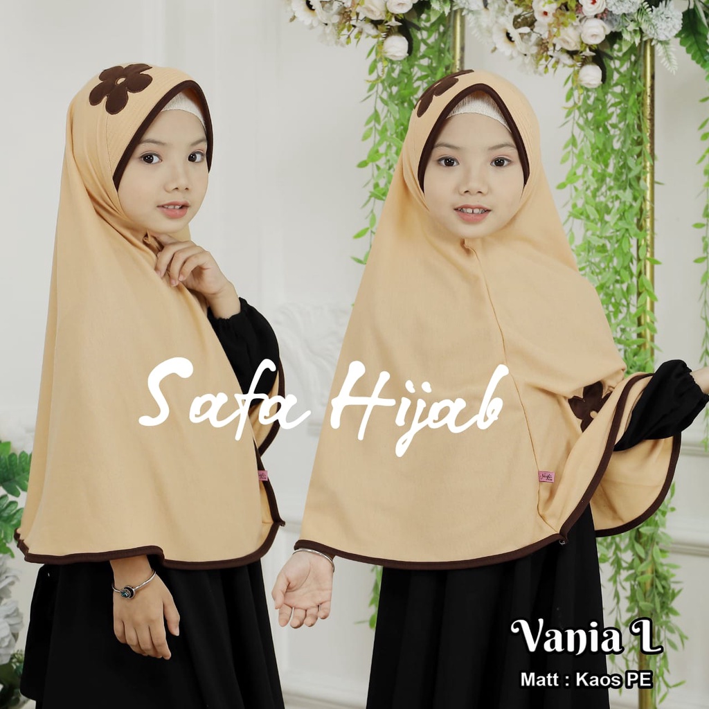 Jilbab Anak Instan  SD Bunga Ceplok Size M Kerudung Sekolah Anak SAFA Hijab