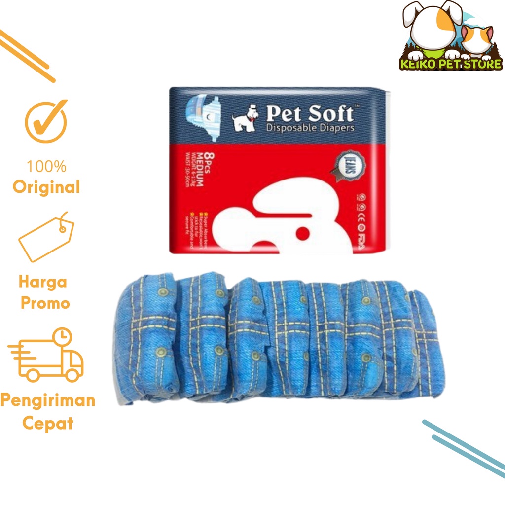 ☛TK☚ R587 Pet Soft Female Dog Diaper / Popok Anjing Betina Loop XXS XS S M L XL popok hewan