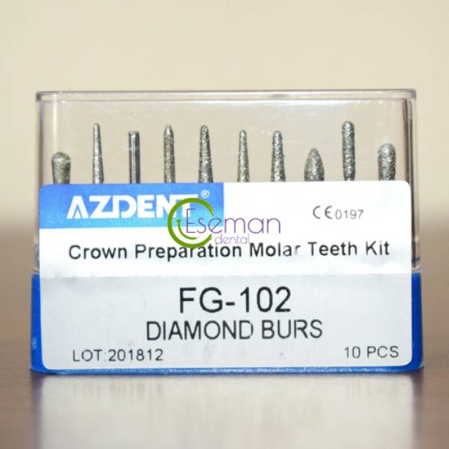 Dental Bur Molar Preparation Set FG-102 preparasi crown bridge posterior diamond bur gigi 1set(10pcs)