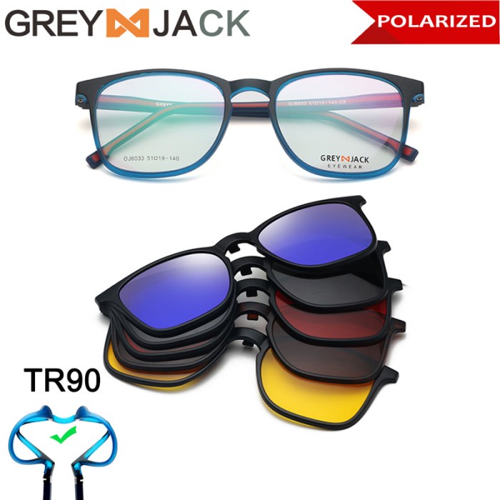 Kacamata Clip on Grey Jack Kacamata Pria dan Wanita6033 - C1blk grey