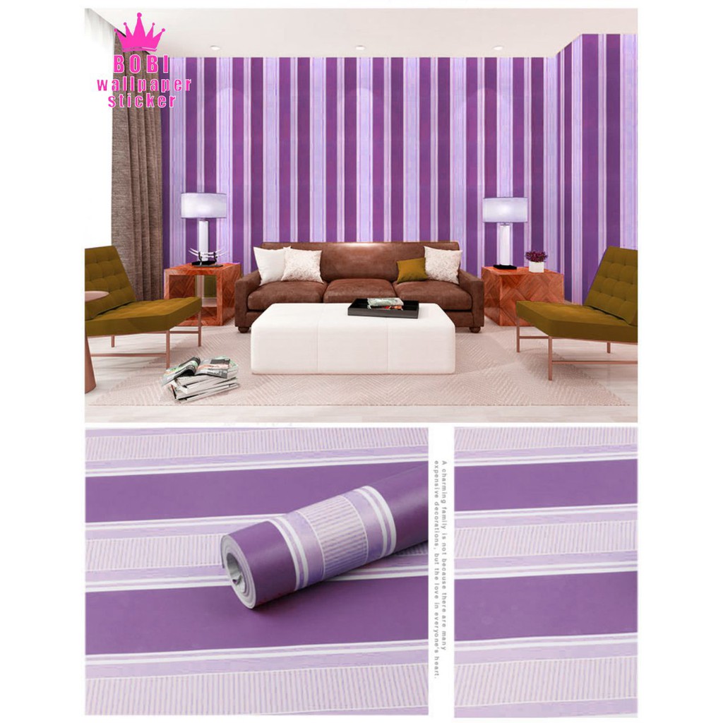 Wallpaper Sticker Motif Salur Ungu / 5242-5 / 9mx45cm