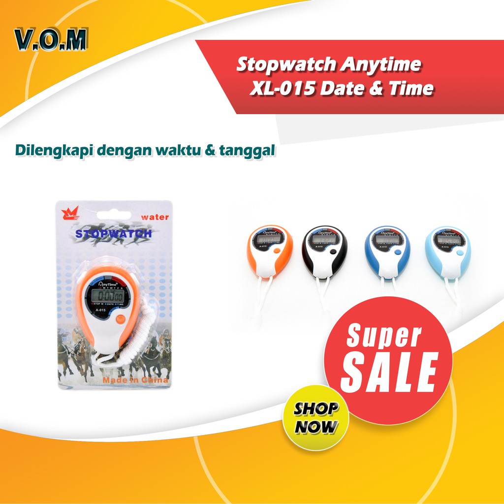 VOM Stopwatch Anytime XL-015 Date &amp; Time - 0274