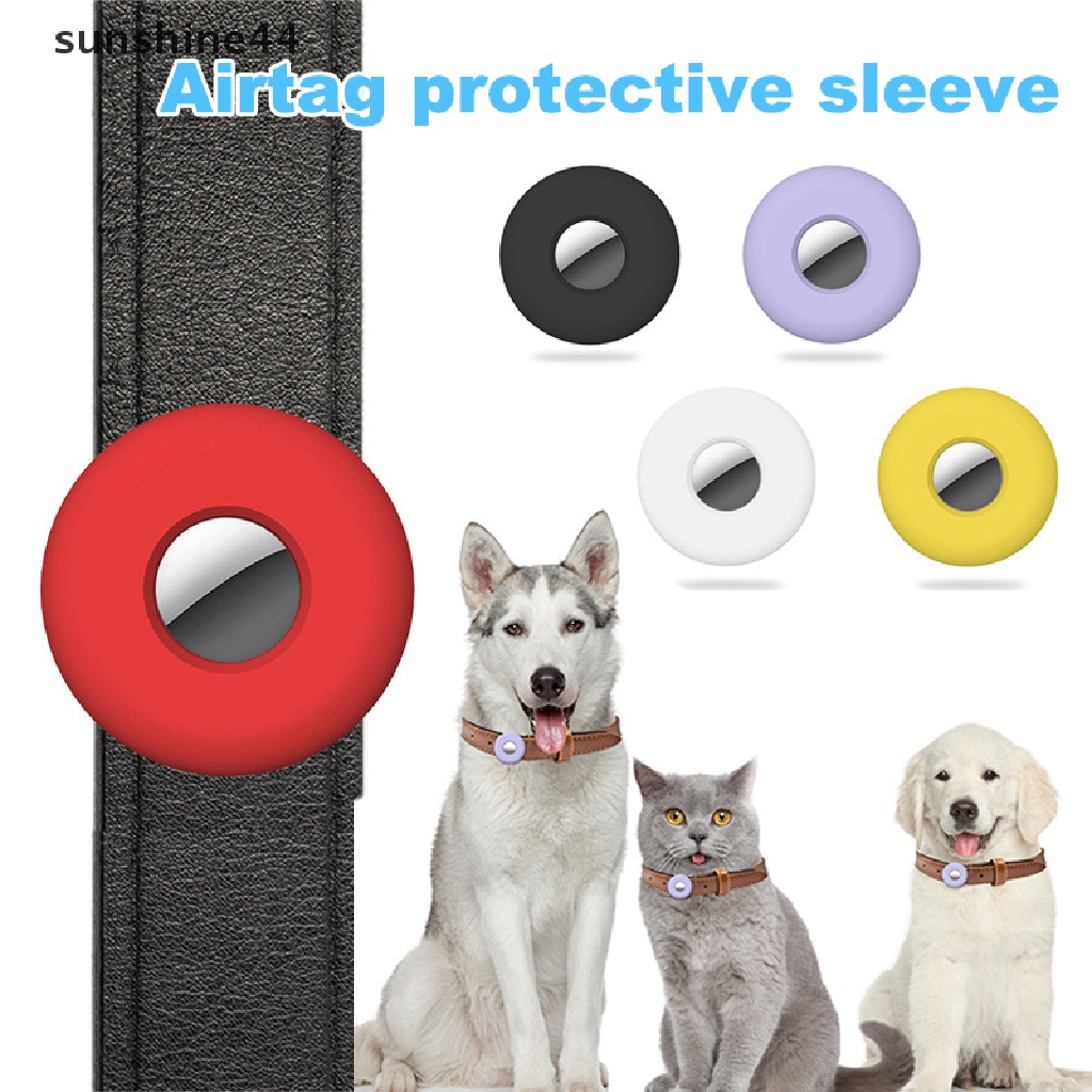 (Sunshine) Casing Silikon Airtag Anti Hilang Dengan Klip Kerah Untuk Apple Anjing / Kucing