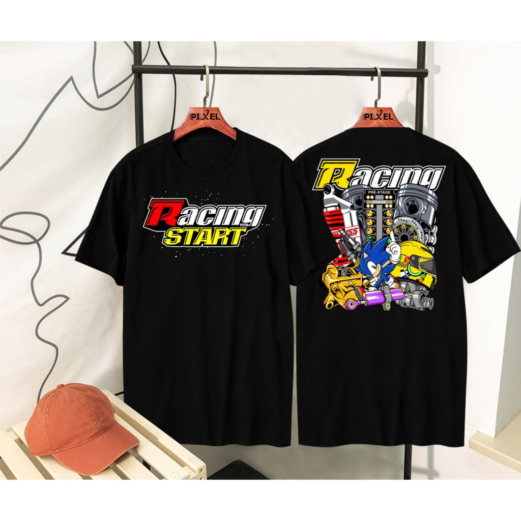 BAJU KAOS  RACING  START  SONIC L XL Shopee Indonesia