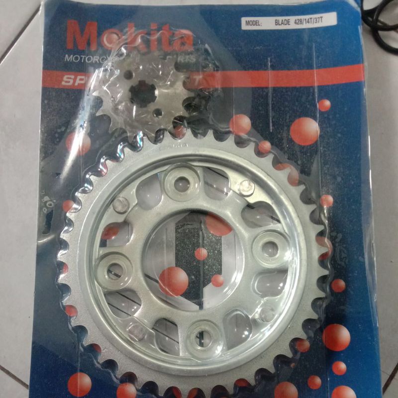 gear depan belakang gear set press blade/revo absolute 428/14T/37T