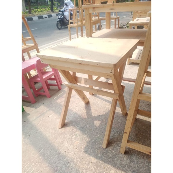 Meja lipat estetik, meja aestetic, meja unik, meja kayu, meja cafe