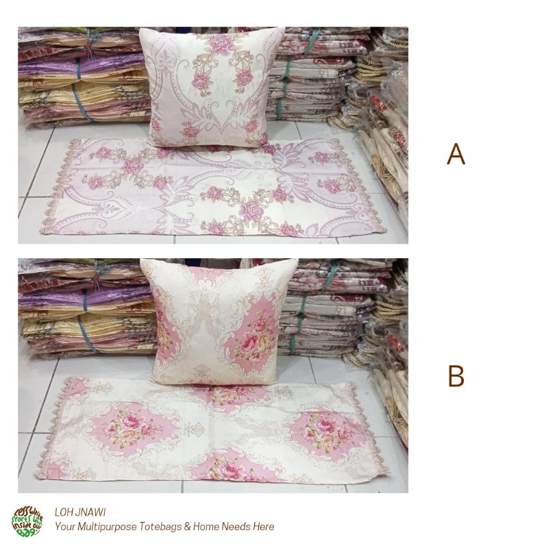 Sarung Bantal Set Sofa Ukuran 40x40 cm Shabby Chic Cantik Mewah Gaya Eropa