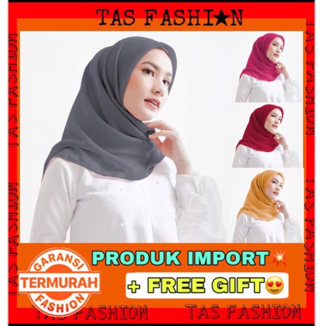 TAS FASHION OFFICIAL - HIJAB VOAL POLOS UK 160 X 50CM JILBAB VOAL POLOS