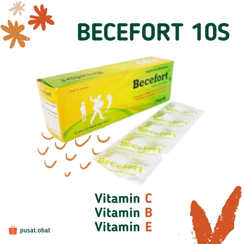 BECEFORT Multivitamin & Mineral 10s (Vitamin B Kompleks + Vit E) daya tahan tubuh (1 Box 100 Tablet)