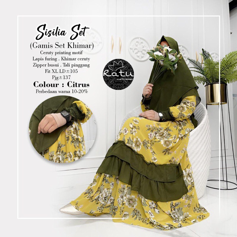 Sisilia Gamis set khimar by Ratu