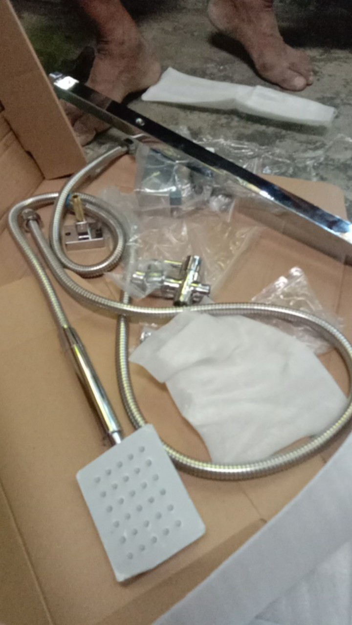 Shower Tiang Set Full Stainless / Shower Mandi / Handshower