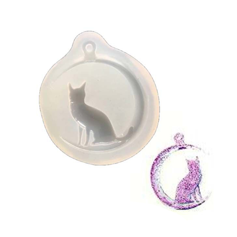 Suyou Cetakan Resin Epoksi Bentuk Bulan / Kucing 3d Bahan Silikon Untuk Kerajinan Tangan Diy Charms