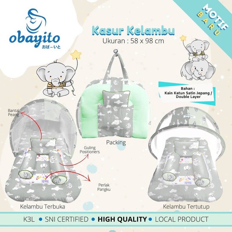 Obayito Kasur Kelambu Baby Set - Kasur bayi