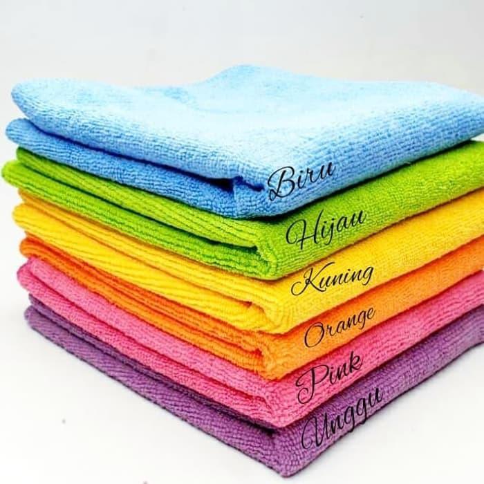 Kain Lap / Kain Lap Microfiber / Kain Lap Mobil / Kain Lap Cleaning Cloth Microfiber 35Cm x 35Cm 1 Pack isi 12 Pcs