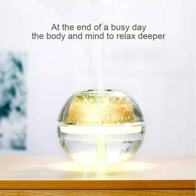 Air Humidifier Difuser Aromaterapi + 7 Lampu LED Projection - 500 ml