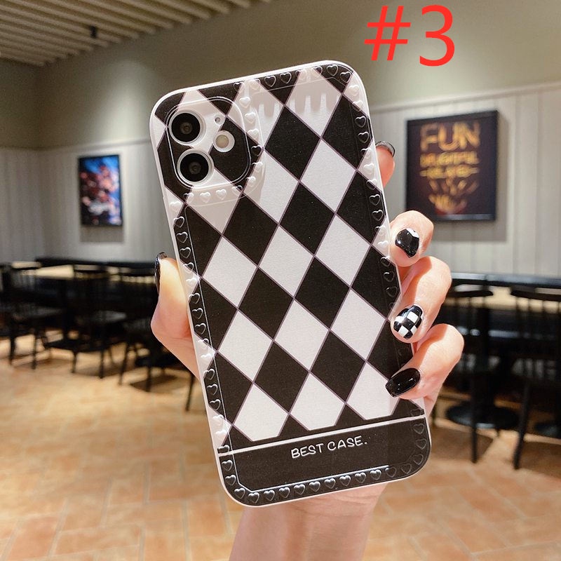 4Colors！Diamond Lattice Soft Case HP VIVO V5S V5 Lite Y19 S1 Pro V9 Y83 Y81 Love Frame Casing iP iPhone 12 13 Pro Max