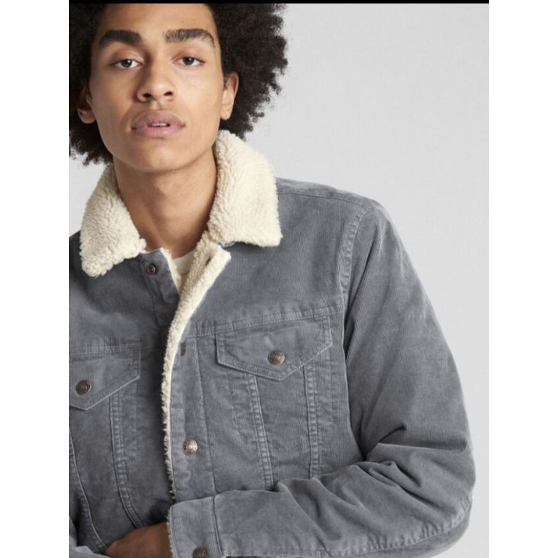 Jaket Pria GAP Sherpa Lined Jacket Corduroy Trucker | Jaket GAP Corduroy | Jaket Corduroy Pria