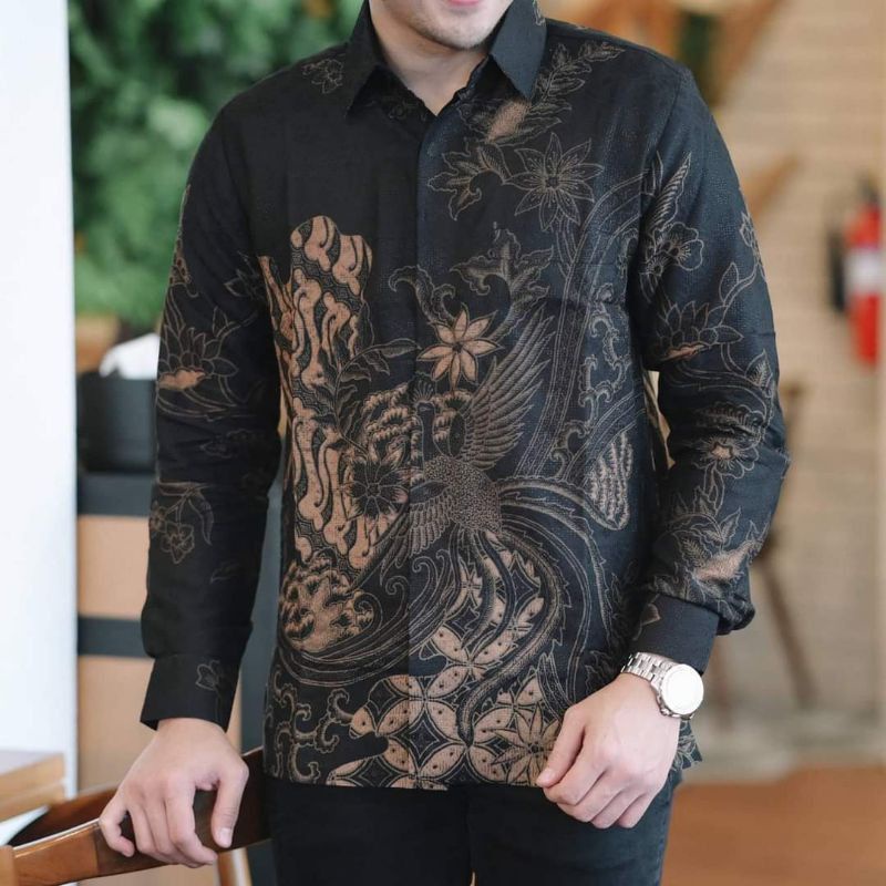 kemeja batik pria lengan panjang bahan katun sanforis halus berkualitas premium