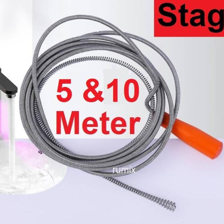 PIPE CLEANER STAG PEMBERSIH SALURAN PIPA MAMPET SUMBAT TERSUMBAT DRAIN PIPE CLEANER MANUAL 5 METER 1