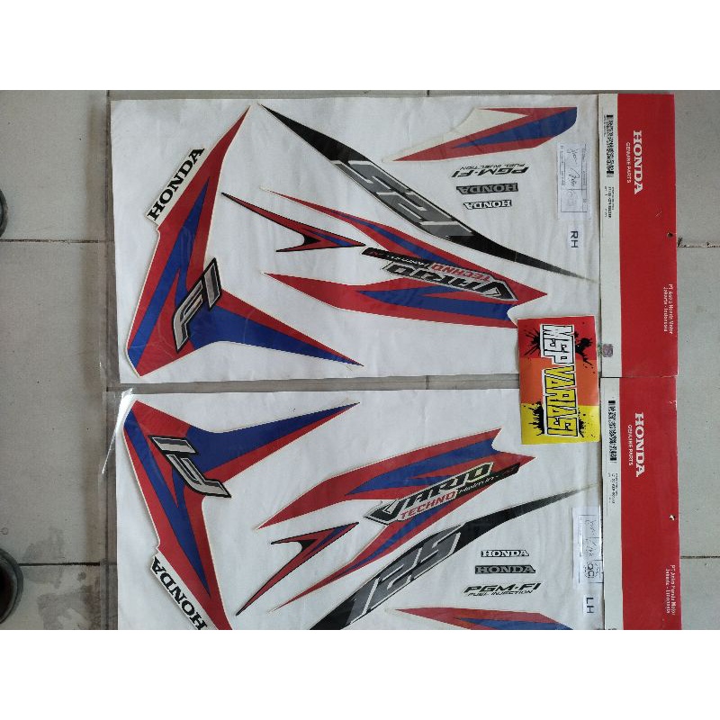 Striping List Stiker Honda Vario tekno 2013 Putih Original AHM ( 871X0 KZR B20ZER dan 871X0 KZR B00Z