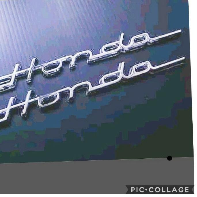 sepasang emblem tulisan honda latin warna chrome ✔