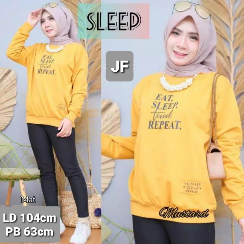 JF Atasan Kaos Lengan Panjang Wanita / Kaos Sweater Wanita Muslimah Terbaru TRAVEL