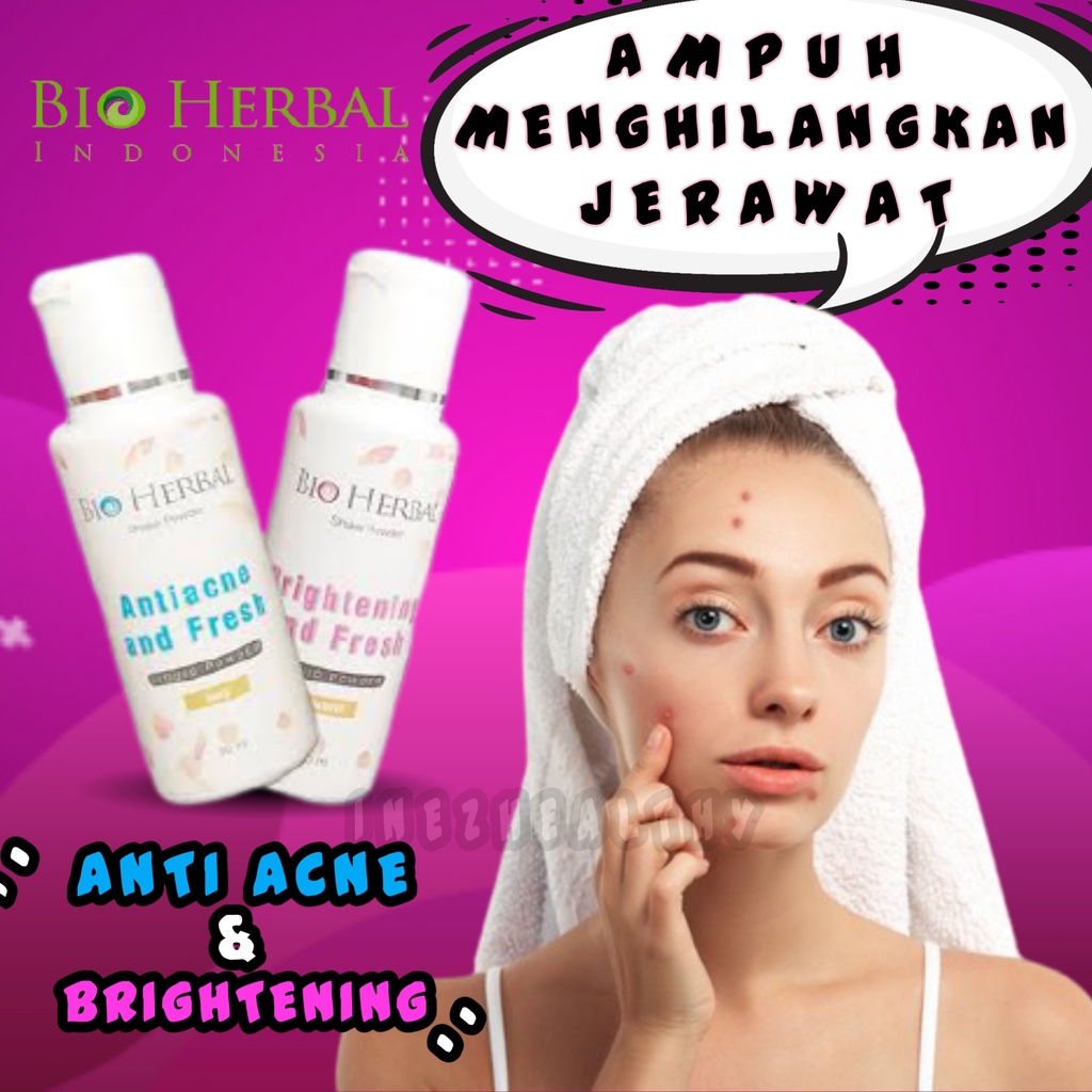 BIO HERBAL POWDER ANTI ACNE - ANTI ACNE, NATURAL BEDAK PENGHILANG JERAWAT